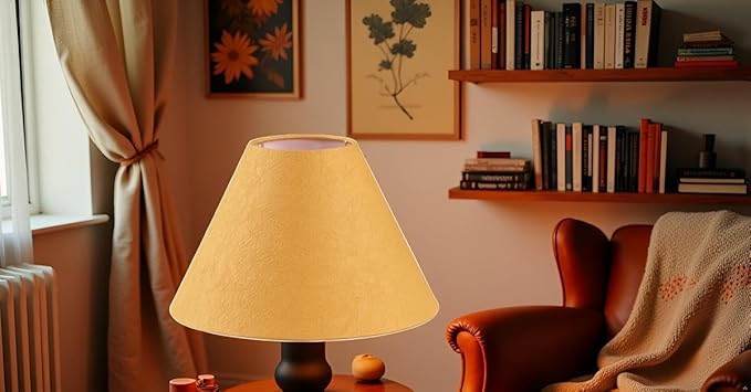 Aspen Creative 56041, Hardback Empire Transitional UNO Lamp Shade, Carrot Orange Parchment Wrinkled Paper, 4" Top x 10" Bottom x 7" Slant Height, Slip 33mm