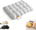 Luxury Hotel Pineapple Cloud Pillow, 3 Heights Plush Supportive Pillow for Back Side Sleepers, Machine Washable Premium Fiber Fill Decorative Throw Pillow (Gray, Low Pillow)