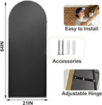 HARRITPURE 64"x21" Arched Full Length Mirror Free Standing Floor Mirrors Leaning Hanging Mounted Mirror Aluminum Frame Modern Home Decor for Living Room Bedroom Cloakroom,Silver