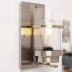 Brushed Nickel Wall Sconces Light,Modern Wall Sconces Bathroom Light Fixtures,Sconces for Small Rooms,10.2'' Beside Lights Wall Mounted (No Bulbs)