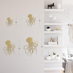 SIGNLEADER Metal Wall Art Decor Octopus Minimalist Modern Abstract Wall Sculpture Hangings Home Decoration for Living Room, Bedroom, Bathroom, Kitchen, Outdoor - 30" Gold