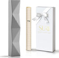 SURI Jewish Mezuzah for Door – 4 Inch Gray Concrete Mezuza Case with Printed Scroll, Fits a 3 Inch Mezuzzah Scroll, Self-Stick Adhesive, Gift Box Included