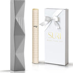 SURI Jewish Mezuzah for Door – 4 Inch Gray Concrete Mezuza Case with Printed Scroll, Fits a 3 Inch Mezuzzah Scroll, Self-Stick Adhesive, Gift Box Included