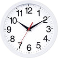 Wall Clock Modern 10 Inch Battery Operated Silent Non Ticking Analog Clock Decorative for Bedroom Kitchen Bathroom Office Home (White)