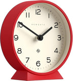 NEWGATE® M Mantel Echo Desk Clock | Modern Round Design | Red | Easy to Read Numbers | Contemporary Style for Desk, Table, Shelf or Bedside