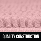 KANGAROO Bathroom Rugs, Chenille Soft Absorbent Bath Rug, Shaggy Shower Mat, Quick Dry Machine Wash Bathmat, Plush Carpet Mats for Tub, Bathtub and Room Home Decor Accessories, 24x17, Light Pink