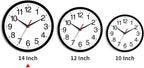 14 Inch Wall Clock Modern Battery Operated Silent Non Ticking Large Analog Clock for Living Room Office Home Bedroom Kitchen Bathroom(Black)