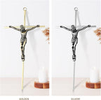 ACHIBANG 2-Pack Crucifix Wall Cross – Gold & Silver Catholic Crosses for Wall, 10" Jesus Wall Crucifix for Home or Door Blessing