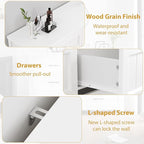 5 Drawer Dresser for Bedroom - Farmhouse 44.9" Tall Chest of Dresser with Large Storage, Rubst Wood Construction for Living Room, Hallway & Entryway - White