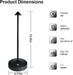 Rechargeable Cordless Table Lamp,Modern Black Battery Operated Table lamp,Portable LED Touch 2 Levels Brightness Dimmable Bar Lamp,Battery Powered Lamp for Bars,Restaurant,Living Room