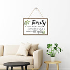 Family a Little Bit of Crazy Sign Wood Plaque Wall Decor,Rustic Family Hanging Wooden Signs Wall Pediments for Home Front Door Wall Decor