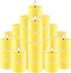 50 Pack Clear Tea Lights Candles Bulk, Summer Citronella Candle Outdoor and Indoor, for Birthday Emergency Home Garden(8 Hour, Yellow)