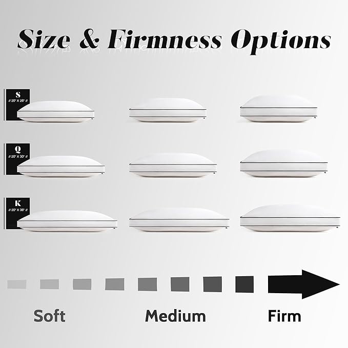 Feather Down Pillows King Size Set of 2 with Gusset, Luxury Hotel Collection Bed Pillow 2 Pack, Down Surrounded Pillows for Sleeping, Soft for Side, Back Sleepers 20x36 in.