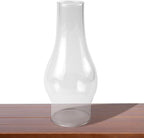 Oil Lamp Chimney Hurricane Lamp Glass Replacement Clear 3 Inch Base for Kerosene Lamp Shade(Flat Style 1P)