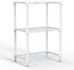 450 lbs Wire Storage Shelving 3-Tier Utility Shelving Unit Steel Organizer Wire Rack for Home,Kitchen,Office,White (11.8" D x 17.7" W x 26.4" H)