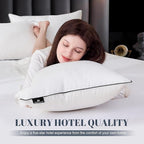 Flat Feather Down Pillows for Sleeping Standard Size Set of 1, Thin Hotel Pillow 1 Pack with Airyfil™ Fillings, Soft Bed Pillow for Stomach, Back Sleepers, Soft, 20×26 in.
