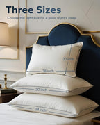 750 Fill Power White Goose Down Pillow, Standard Size 20x26 Inches - for Back, Side and Stomach Sleepers - Includes Pillowcase for Home, Travel, Dorm or Guest Room (1 Pack)