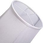 Double Tootoo Star White Lamp Shade Set of 2, Large Drum Lampshade for Floor Light and Table Lamp 10x14x10 inch, DIY Fabric Natural Linen Hand Crafted, Spider (White, 10x14x10 inch)
