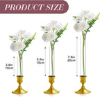 10 Pack 5.9" Glass Cylinder Bud Vase Fit from 22mm to 27mm Desighed Specially Adjustable Designed for Taper Candle Holder for Tablescapes, Wedding Decor