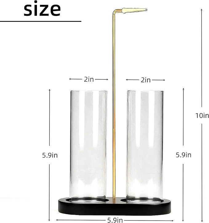 Glass Incense Holder, Black Incense Sticks Burner Holder with Storage,Hang Upside Down Incense Holder for Sticks with Glass Ash Catcher for Meditation Yoga Spa Room Decor (Black)