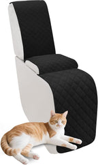 Reclining Sectional Couch Covers Velvet L Shape Recliner Sofa Middle Console Cover for Dogs Pets Washable Anti Slip 1 Additional Recliner Center Console Slipcovers (1 Console, Black)