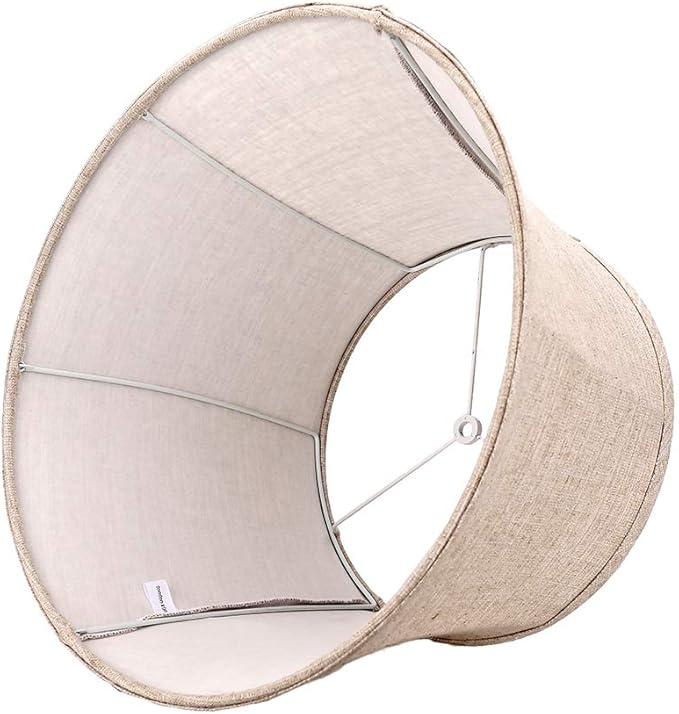 Tootoo Star Brown Large Drum Lamp Shade for Chandeliers Floor Light and Table Lamp,12x16x11" Spider,Fabric Natural Linen Hand Crafted (Brown)
