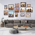 10x10 Wood Frames Brown Set of 3, Natural Wooden 10x10in Picture Frames, Modern wood Frames 10 x 10inch Gallery Photo Pic Frame with Real Glass,Art Frame,Wall Tabletop Display Best Gift