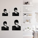 SIGNLEADER Metal Wall Art Decor Love Romance Minimalist Modern Abstract Wall Sculpture Hangings Home Decoration for Living Room, Bedroom, Bathroom, Kitchen, Outdoor - 36" Black