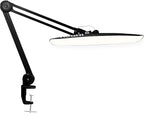 Neatfi XL Nail Desk Lamp with Clamp, 2200 Lumens, 20-Inch Wide Head, Dimmable 4 Levels, 3 Color Modes 3000K–6000K, LED Task Light for Manicure Table, Crafts, Workbench, Office (CCT, Black)