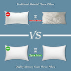 AM AEROMAX 12 × 20 Throw Pillow (Pack of 4) Memory Foam Pillow Insert - Rectangular Bolster for Decorative Cushion Bed Couch Sofa - Non-Deforming Over Time