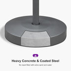 PURPLE LEAF Patio Umbrella Base Stand AT4035 Market Table Umbrellas Outdoor Heavy Duty Round Concrete Stand 77 LBS Black