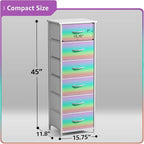 Sorbus Kids Dresser with 6 Drawers - Storage Chest Organizer Nightstand - Steel Frame, Wood Top, Tie-Dye Fabric Bins for Clothes - Wide Furniture for Bedroom, Hallway, Nursery, Closet, & Apartment