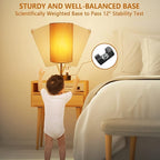 HiBay 17.75" Dimmable Bedside Table Lamp with Charging Station - 2 USB Ports & AC Outlet, Industrial Black Nightstand Light with Silver-Gray Shade for Living Room Dorm Office, Bulb Included