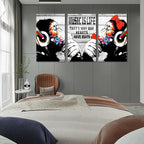 Novatique Graffiti Canvas Wall Art Banksy Wall Art Abstract Animals Painting Print Monkey Street Art Graffiti Posters for Living Room Bedroom Office, 24"x 36"x 3Pcs