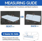YEMYHOM Stretch Individual Cushion Covers Large Sofa Seat Cushion Slipcovers Soft Couch Cover Replacement Large Checkered Furniture Protector with Elastic Bottom (2 Pcs XL Cushion Covers, Light Gray)