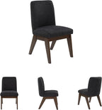 Signature Design by Ashley Kendamor Mid-Century Modern Upholstered Dining Chair with Solid Wood Frame and Bucket Design, Set of 2, Dark Brown