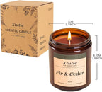 Soy Candle Gifts for Women & Men - 7oz Brown Scented Candle,50-Hour Burn Time,Aromatherapy Jar for Home Decor,Relaxing Ambiance in Bedroom & Office(Fir Cedar)