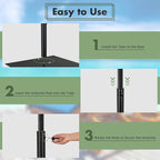 Giantex 42 lbs Patio Umbrella Base, 25 inch Heavy Duty Square Outdoor Umbrella Stand for 1.6''-1.9'' Poles, 4 Adjustable Pads Anchor Holes, Umbrella Holder for Deck Yard Poolside Garden