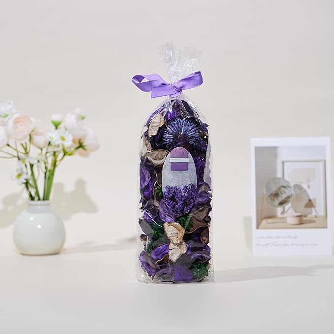 Scented Potpourri Bags - Potpourri Bowl Vase Fillers Decor - Long Lasting Home Fragrance for Bathroom Bedroom Living Room Car Gifts (Purple)