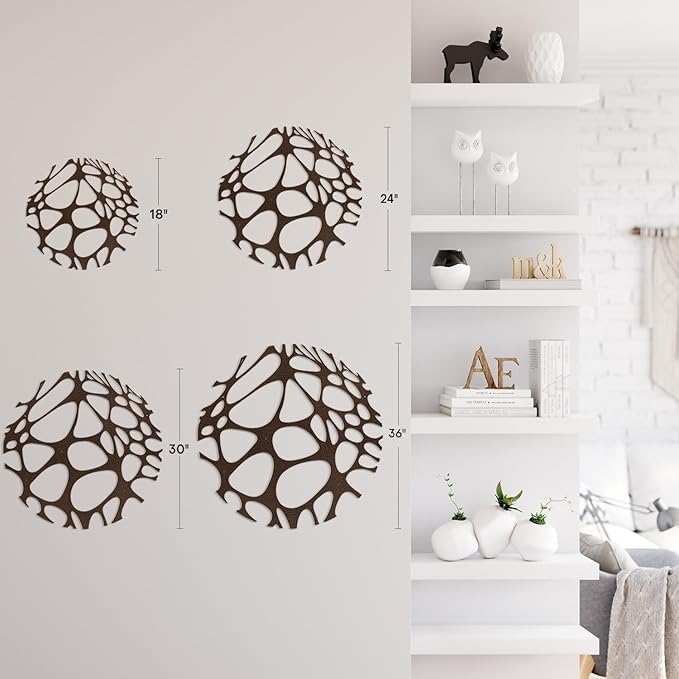 SIGNLEADER Metal Wall Art Decor Abstract Circle Minimalist Modern Abstract Wall Sculpture Hangings Home Decoration for Living Room, Bedroom, Bathroom, Kitchen, Outdoor - 24" Bronze