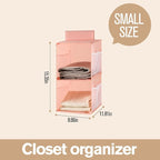 Hanging Closet Organizer, 4-Section Storage Shelves, Oxford Cloth with Mesh Pockets, (Gray, 2 Section)