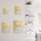 SIGNLEADER Metal Wall Art Decor Geometric Circle Abstract Shapes Modern Abstract Wall Sculpture Hangings Home Decoration for Living Room, Bedroom, Bathroom, Kitchen, Outdoor - 30" Gold