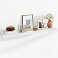 55 Inch Floating Shelves, 12 Inch Deep Floating Shelves for Wall, Floating Shelf with Invisible Brackets, 55 Inch Wide x 12 Inch Deep Wall Shelves for Bathroom, Bedroom, Living Room,1 Pack,White