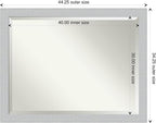 Amanti Art White Wall Mirror 34x44 Shiplap White Rectangle Bathroom Mirror for Wall Decor Living Room, X-Large Cottage Wood Frame, Hangs Horizonally and Vertically, Bathroom Decor, Beveled Edge