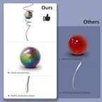 Multi Color Wind Spinner Tail Gazing Ball Spiral Decorative Sun Catcher Visual Illusion Wind Spinner Stabilizer Indoor Outdoor Garden Decoration Wind Sculptures-13in Height