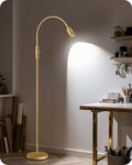 Reading Floor Lamp, 74.2" Tall LED Lamp with, 360° Flexible Gooseneck & Touch Control, 5000K Cool White LED, Sturdy Base, Crafts Standing Lamp, for Reading, Living Room, Matte Gold D16LD05