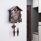 Kendal Cuckoo Clock Large Vintage Wall Clock Handcrafted Wood Cuckoo Clock House Home Decor with Singing Bird & Birds Live in Tree Houses Decoration MX222