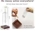 Ceremony Incense Holder, Wooden Incense Holder for Sticks with Glass Ash Catcher, Anti-ash Incense Burner with 20 Incense Sticks and a Ash Brush for Meditation Yoga Spa Room Decor