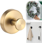 2026 Upgraded Suction Cup Hooks for Door Wreaths, Removable No Drill Wreath Hangers for Front Door, Reusable Hooks Holder for Glass Window Towel Shower Bathroom Kitchen (1, Gold)