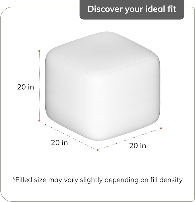 Anji Mountain 100% Handmade & Handcrafted Comfortable Home Décor Pouf Ottoman Footrest for Living Room, Bedroom, Nursery, Kidsroom, Patio Furniture - (20" x 20" x 20" - Gray Maze)